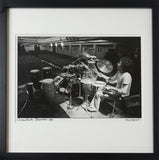 Framed, signed and titled 8x10 archival print of Carlos Santana in rehearsal c. 1970 (One only)