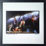 Framed, signed and titled 8x10 archival print of The Rolling Stones onstage 1972. (One only)
