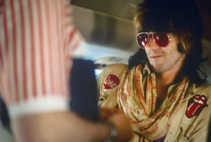 Keith Richards "Coke & Tongue" onboard 1972 Stones plane